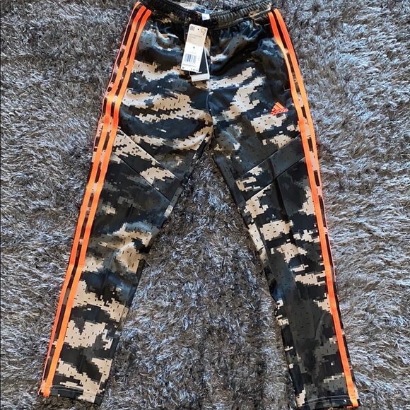 Nwt Adidas Camo And Orange Pants 